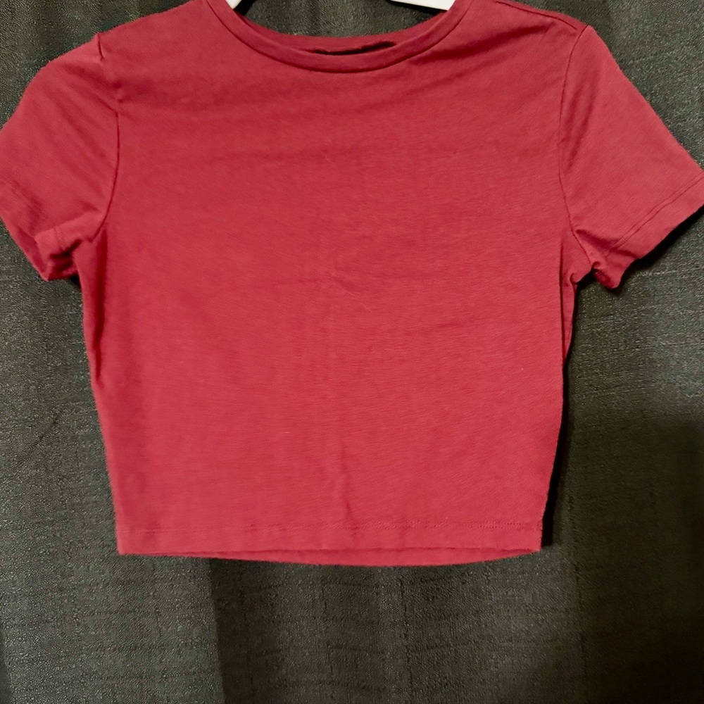 Pink Fitted Crop T-Shirt Short Sleeve